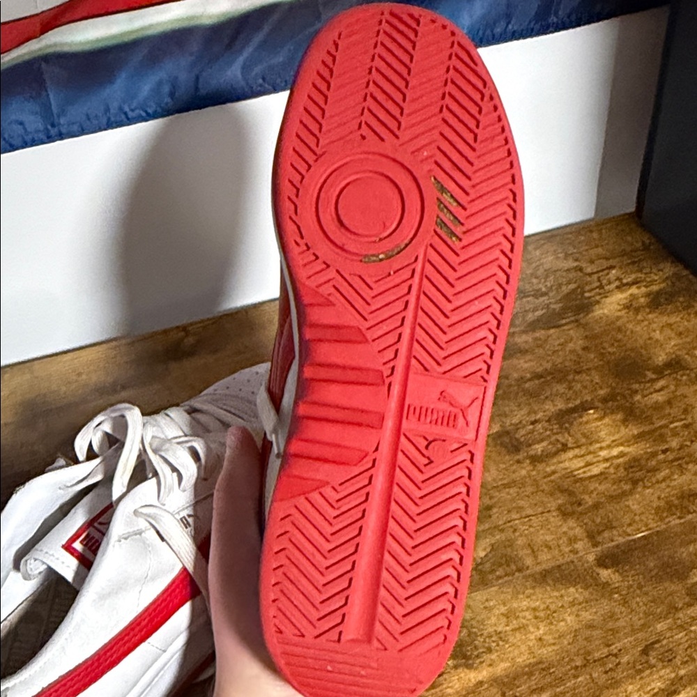 Puma White‎ and Red Athletic Shoes - Picture 2 of 7
